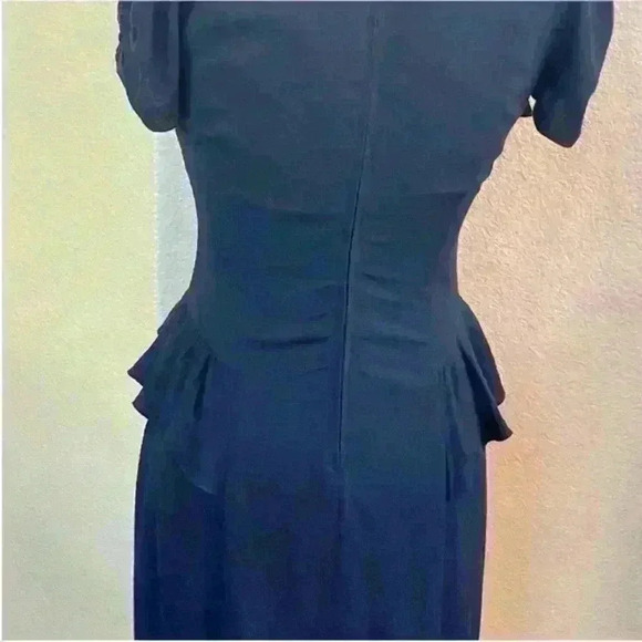 Rebecca Taylor “Daria” Peplum Style Black Dress Size 6 - Picture 9 of 11